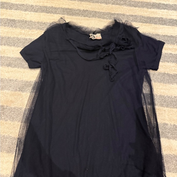 Lanvin Navy Sheer Dress - Picture 1 of 3